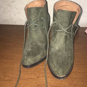 Olive green high heel boots!