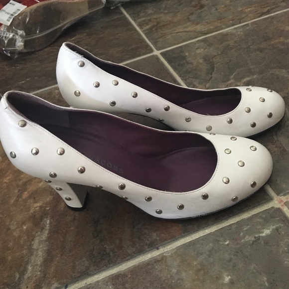 Marc By Marc Jacobs white studded heels.