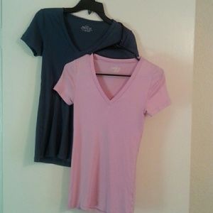 Pair of J Crew Perfect Fit V-neck Tees