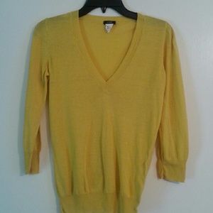 J Crew Yellow V-neck Sweater