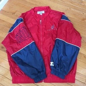 Men's XL Indians windbreaker. Dark red and blue