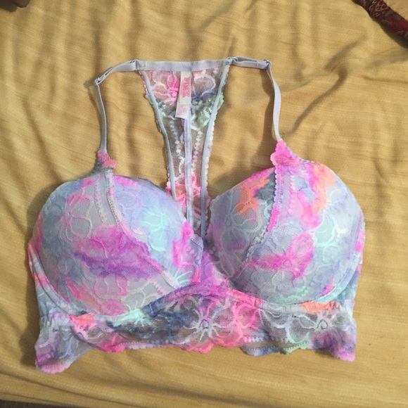 VS Pink racer back push-up bralette