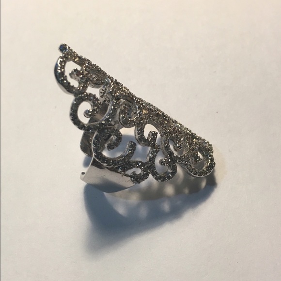 Sterling Silver and Cubic Zirconia Ring - Picture 2 of 3