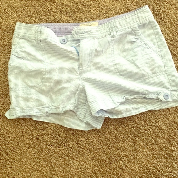 Blue and white stripped shorts