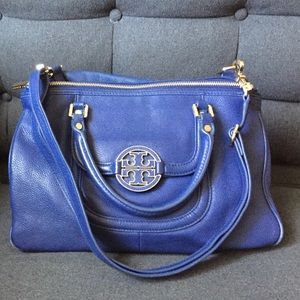 Tory Burch Amanda Blue Satchel Tote