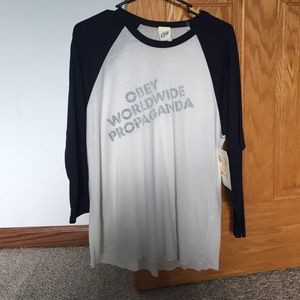 Obey worldwide propaganda baseball tee
