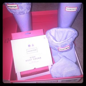 Hunter light blue glitter boots