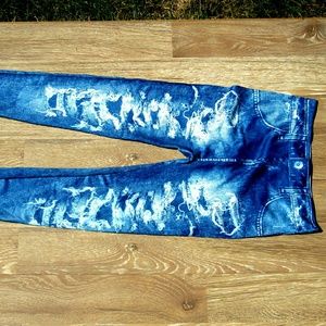 SALE FOR 1 HOUR! Torn Jean Graphic Leggings
