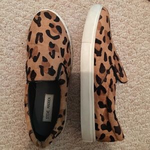 Steve Madden leopard print calf hair sneakers