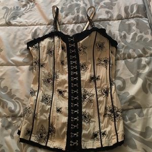 Black and cream corset