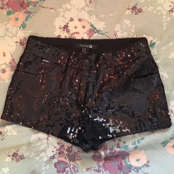 Forever 21 Black Sequin Shorts