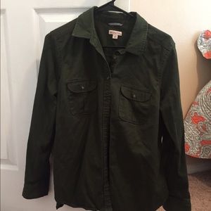 Target women's button up military green