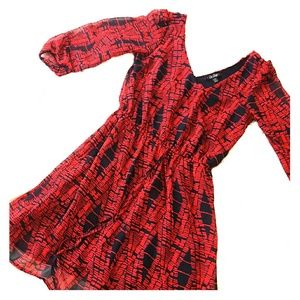 Red & Black Evening Dress