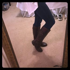Lucky brand brown leather riding boots! A classic!