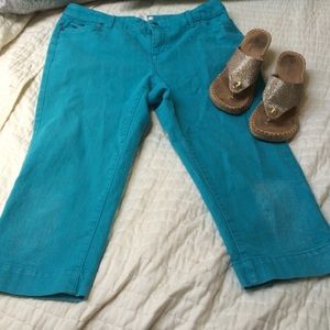 CJ Banks Aqua Stretch Jean Capris