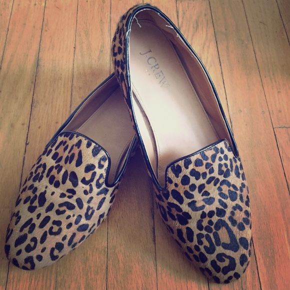 J.Crew Cheetah Calf Hair Loafers size 7.5