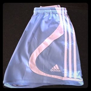 Adidas sky blue training shorts, size S