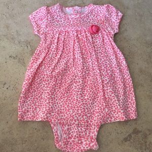 Carters pink leopard dress with built in onesie.