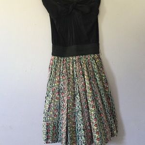 black and floral dress