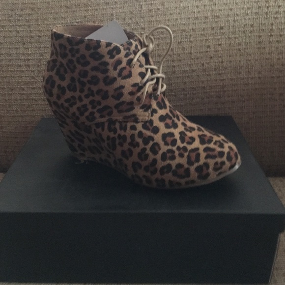 Leopard Wedge Booties - Picture 2 of 3