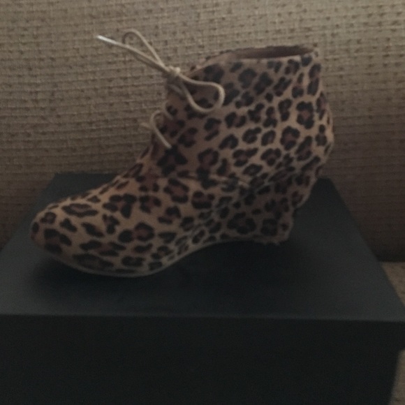 Leopard Wedge Booties - Picture 3 of 3