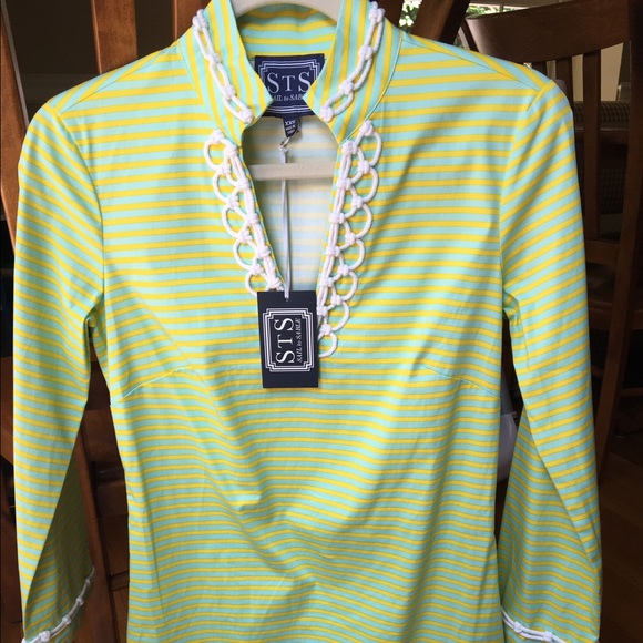 Sail to Sable Yellow Striped Tunic BRAND NEW!