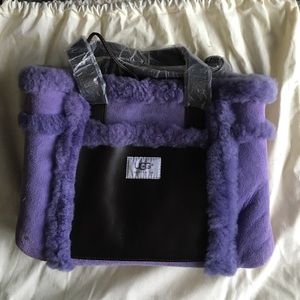Purple suede and leather Ugg hand bag