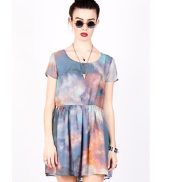 evil twin Dresses & Skirts - gorgeous Evil Twin dress cosmic galaxy swing dress