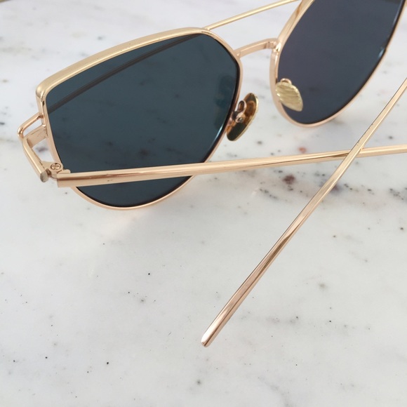"Natalie" Sunglasses || Rose Gold Mirror Cat Eye - Picture 3 of 6