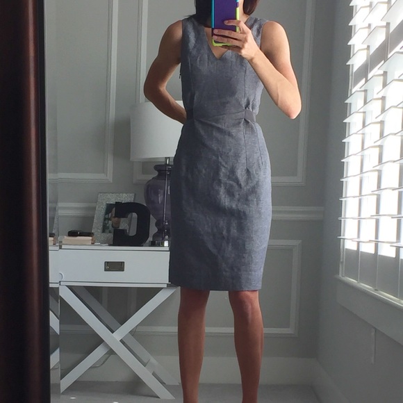 Banana Republic Grey Linen Sheath Dress