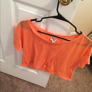 Tribal orange crop top