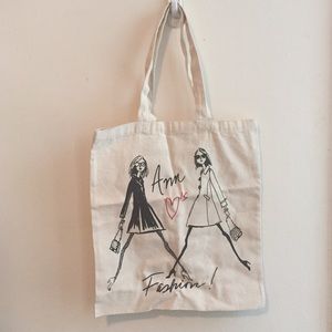 Ann Taylor canvas fashion tote