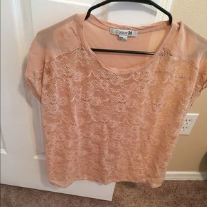 Forever 21 light pink lace blouse