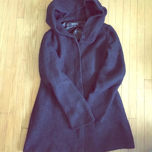 Super Cute Tweed Style Polyester and Wool Coat