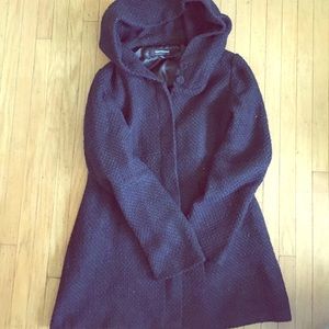 Super Cute Tweed Style Polyester and Wool Coat