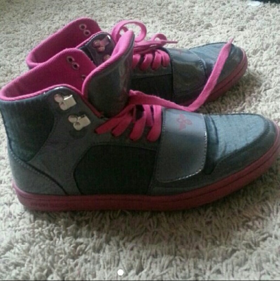 CR Grey and Pink High top sneakers