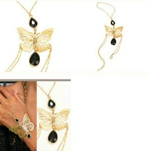 Butterfly slave chain bracelet ring