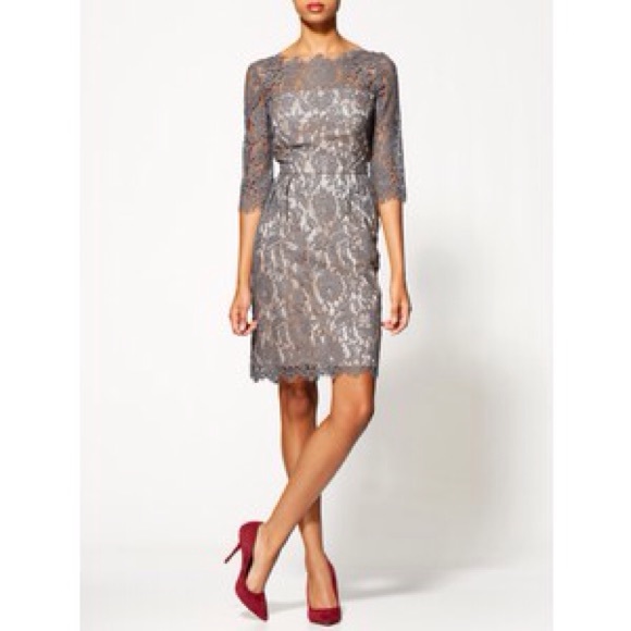 Milly gray lace sheath dress SZ 12