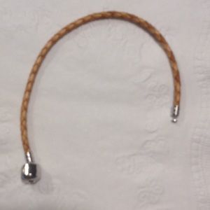 7.5" woven leather Chamilia bracelet.