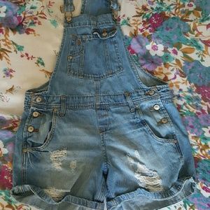 Jean short overalls