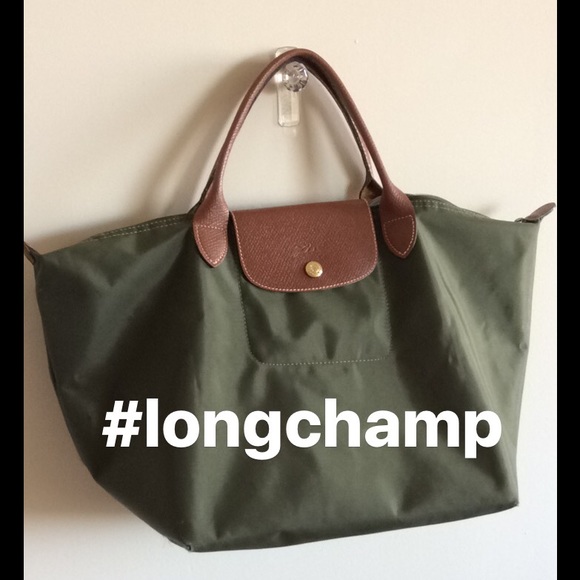 Forest green Longchamp Medium short handle