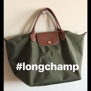 Forest green Longchamp Medium short handle