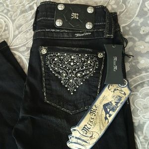 Girls Miss Me Black Denim Jeans