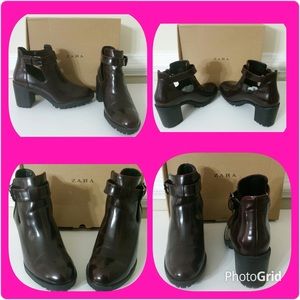 Zara Burgundy Booties
