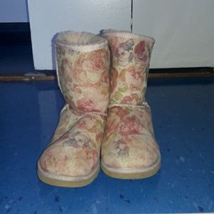 Floral Ugg Fur Boots