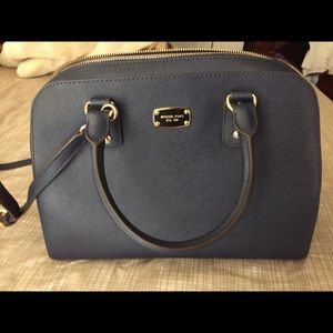 Michael Kors Large Navy Saffiano Leather Satchel