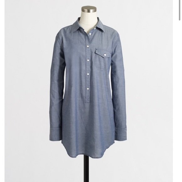 J. Crew | Chambray Pocket Tunic | Blue | M