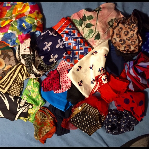 Collection of vintage scarves, pin-up, rockabilly