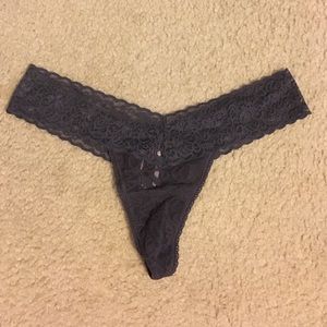 New Victoria's Secret Grey Lace Thong - OS