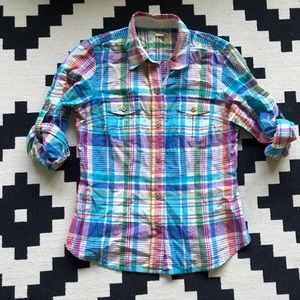 American Eagle Plaid Button-Up Shirt